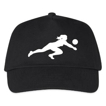 Volleyball Silhouette - Kinder Basecap - Schwarz - Vorne