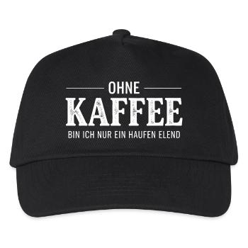 Ohne Kaffee ein Haufen Elend - Kinder Basecap - Schwarz - Vorne