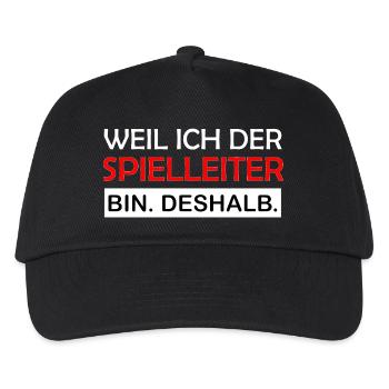 Weil ich der Spielleiter bin Deshalb RPG - Kinder Basecap - Schwarz - Vorne
