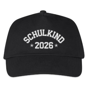 Schulkind 2026 Einschulung College Trikot - Kinder Basecap - Schwarz - Vorne