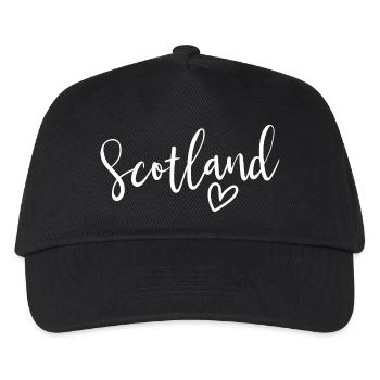 Schottland Herz Frauen lieben Schottland - Kinder Basecap - Schwarz - Vorne