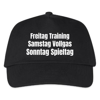 Friday Training Saturday Full Throttle Sunday Matchday - Kids’ Baseball Cap - black - Front
