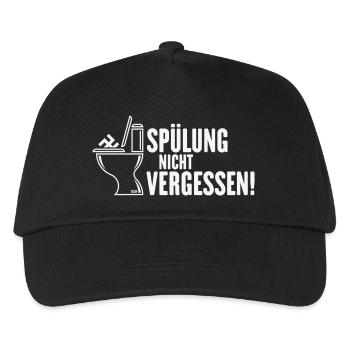 Spülung Nicht Vergessen! (Gegen Rechts / White) - Kinder Basecap - Schwarz - Vorne