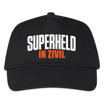 Superheld In Zivil Superhero Superhelden Kostüm - Kinder Basecap - Schwarz - Vorne