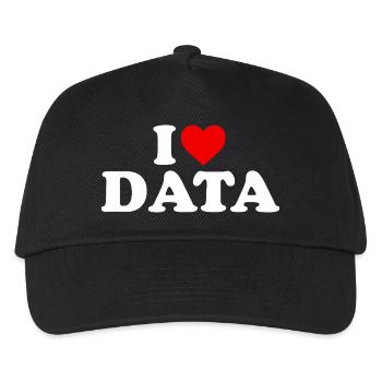 Ich liebe Daten – Herz - Kinder Basecap - Schwarz - Vorne
