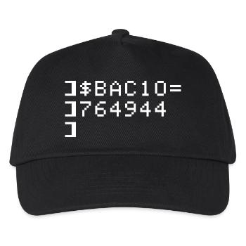 Bacio BAC10 8-Bit Esadecimal Code Nerd Pixel Art - Kids’ Baseball Cap - black - Front