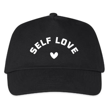 Self-love with heart – SELF LOVE - Kids’ Baseball Cap - black - Front