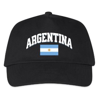 Argentina Football Lover Retro Sports Design - Kinder Basecap - Schwarz - Vorne
