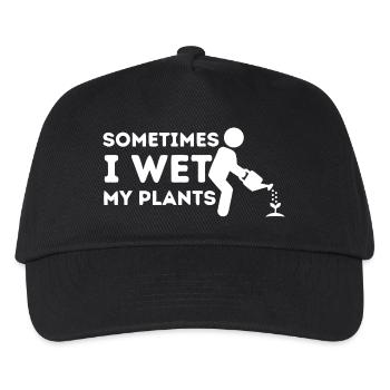 Manchmal mache ich meine Pflanzen nass - Kinder Basecap - Schwarz - Vorne
