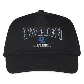 Sweden Streetwear Crest Blaumuster - Kinder Basecap - Schwarz - Vorne