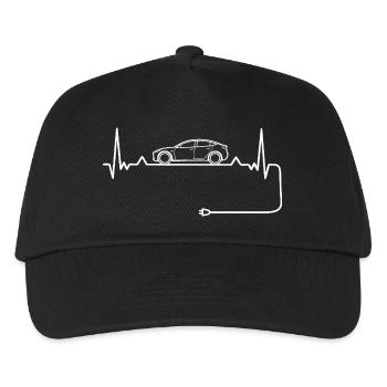 Elektroauto Liebe mit Herzschlag Elektroautos - Kinder Basecap - Schwarz - Vorne