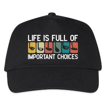 Life Is Full Of Important Choices - Kids’ Baseball Cap - black - Front