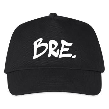 Bre Slang Streetwear – Graffiti Tag Spruch (white) - Kinder Basecap - Schwarz - Vorne
