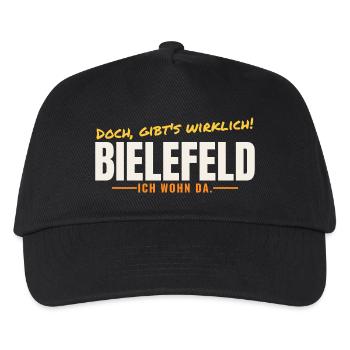 Bielefeld – Doch, gibt's wirklich! Ich wohn da. - Kinder Basecap - Schwarz - Vorne