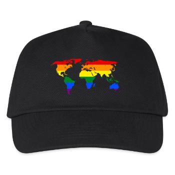 LGBT-WELTKARTE - Kinder Basecap - Schwarz - Vorne