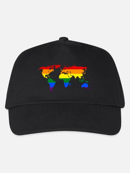 LGBT-WELTKARTE - Kinder Basecap - Schwarz