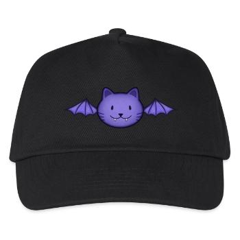 Bat cat - Kids’ Baseball Cap - black - Front