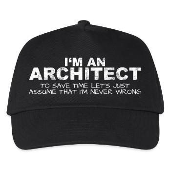 Architecte Never Wrong Save Time Funny - Casquette de baseball Enfant - noir - Devant
