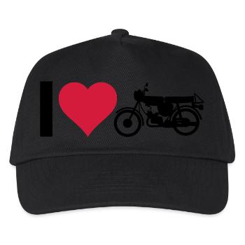 Herz Moped - Kinder Basecap - Schwarz - Vorne