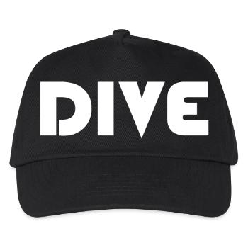 dive diver freediving taucher tauchen Symbol Logo - Kinder Basecap - Schwarz - Vorne