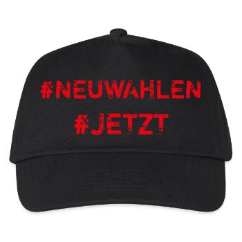 #Neuwahlen, #Jetzt - Kinder Basecap - Schwarz - Vorne