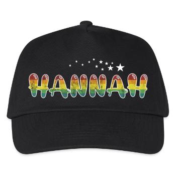 Vorname Hannah Mädchenname Namensgeschenk - Kinder Basecap - Schwarz - Vorne