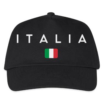 Flagge Italiens, italienischer Stolz - Kinder Basecap - Schwarz - Vorne