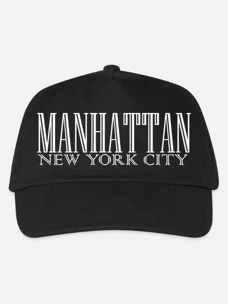 Manhattan Skyline Silhouette Print - Kinder Basecap - Schwarz