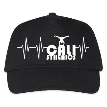Calisthenics Handstand Sport Training Symbol Pulse - Kids’ Baseball Cap - black - Front