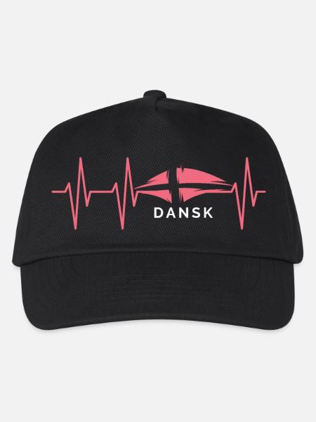 Puls Dansk Dänemark Herzschlag Illustration Grafik - Kinder Basecap - Schwarz