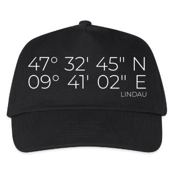 Coordinates Lindau Lake Constance - Kids’ Baseball Cap - black - Front