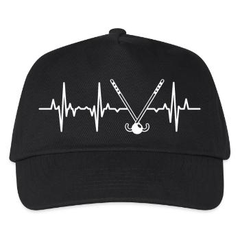 Field Hockey Heartbeat - Kids’ Baseball Cap - black - Front