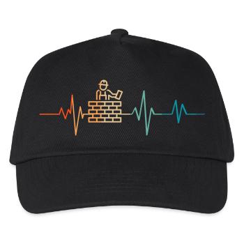 Retro Mason Heartbeat - Kids’ Baseball Cap - black - Front