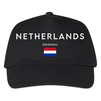 Flagge von Holland, holländischer Stolz - Kinder Basecap - Schwarz - Vorne