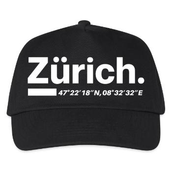 Coordonnées Zurich - Casquette de baseball Enfant - noir - Devant