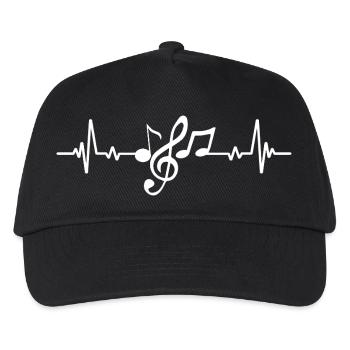 Musikalisches Herzschlagmuster-Design - Kinder Basecap - Schwarz - Vorne