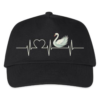 Schwäne Schwan - Kinder Basecap - Schwarz - Vorne