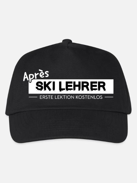 Après Ski Lehrer Design Schifahren Party Österreic - Kinder Basecap - Schwarz