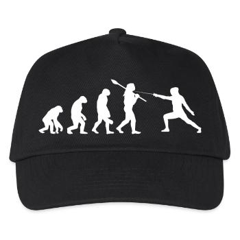 Evolution of Fencing Silhouette Combat Sport - Kids’ Baseball Cap - black - Front