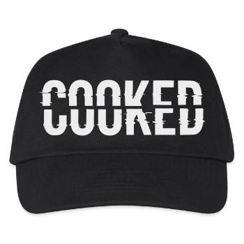 Glitch Schriftzug Cooked - Kinder Basecap - Schwarz - Vorne
