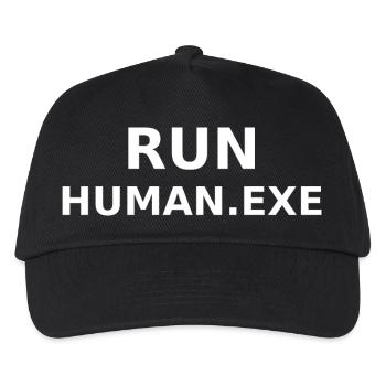 Run Human.exe - Kinder Basecap - Schwarz - Vorne