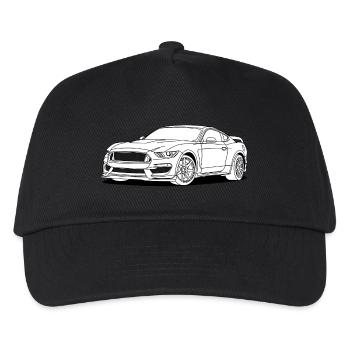 Cool Car White - Kinder Basecap - Schwarz - Vorne