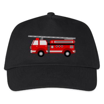 feuerwehr feuerwehrmann firefighter firetruck fire - Kinder Basecap - Schwarz - Vorne