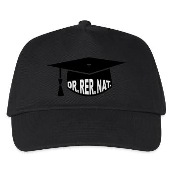 Doktor - Doktorhut - Studium - Geschenk - Dr. rer. - Kinder Basecap - Schwarz - Vorne