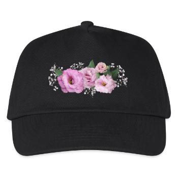 Flowers Pink - Kids’ Baseball Cap - black - Front