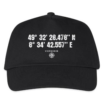Viernheim Geocacher Geschenk Standort GPS Stadt - Kinder Basecap - Schwarz - Vorne