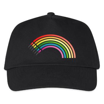 Regenbogen LED Shirt Geschenkidee Sonderangebot - Kinder Basecap - Schwarz - Vorne