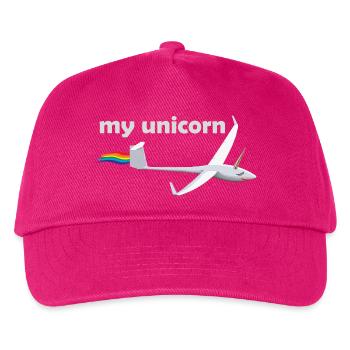unicorn Segelflieger gleiten Geschenk Einhorn - Kinder Basecap - Fuchsia - Vorne