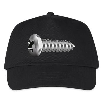 Schraube,Werkzeug,Handwerk - Kinder Basecap - Schwarz - Vorne