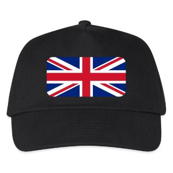 UK FLAG round corner 400 dpi - Kinder Basecap - Schwarz - Vorne
